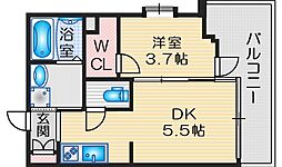 ファーストフィオーレ江坂垂水町II 1DKの間取図画像