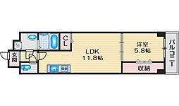 ビエラコート岸部中 1LDKの間取図画像