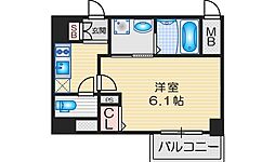 エスリード江坂セントラム 1Kの間取図画像