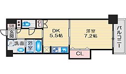 ニッケノーブルハイツ江坂 1DKの間取図画像