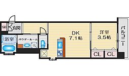 ファーストフィオーレ江坂江の木町パークサイド 1DKの間取図画像