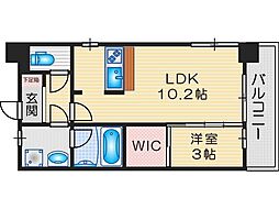 ORACION吹田 1Kの間取図画像
