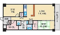ハイマート緑地公園 2SLDKの間取図画像