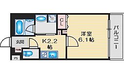ゲートコート豊中 1Kの間取図画像