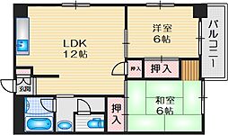 ビスタ南千里 2LDKの間取図画像
