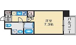 アスリート江坂2 1Kの間取図画像