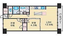 パークナードフィット津雲台 1SLDKの間取図画像