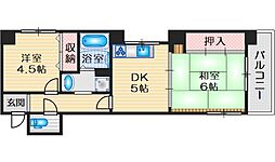 ふじマンション 2DKの間取図画像
