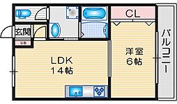 第2山本マンション 1LDKの間取図画像