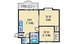 ハイツマドレ 2DKの間取図画像
