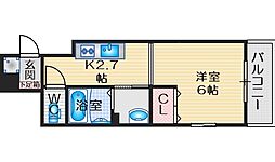 ハピネス高城 1Kの間取図画像