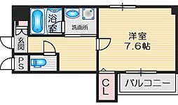 フレール江坂公園 1Kの間取図画像