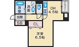 スクエア 1DKの間取図画像
