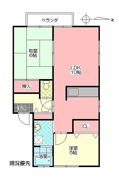 ディアス一葉Ｃ棟 201｜大分県別府市石垣西4丁目(賃貸アパート2LDK・2階・53.12㎡)の写真 その3