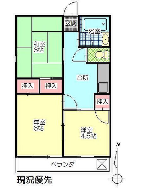 ハイツたかいし 301｜大分県別府市石垣西2丁目(賃貸アパート3K・3階・49.58㎡)の写真 その3