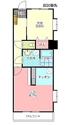 ビューアフリカ 1LDKの間取図画像