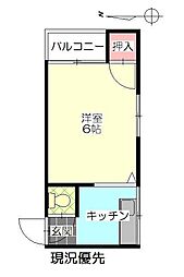 第一塩屋ビル 1Kの間取図画像