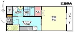 ブランドール7 1Kの間取図画像