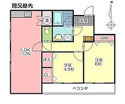 サンフォーレ南石垣 2LDKの間取図画像
