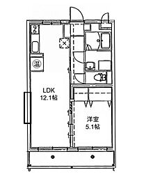 ユーミーマンションバウム1号館 1LDKの間取図画像