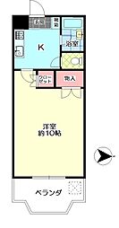 シャングリラ花園 1Kの間取図画像