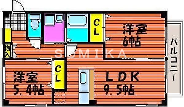 リーフミナン ｜岡山県岡山市北区今保(賃貸マンション2LDK・1階・54.65㎡)の写真 その2