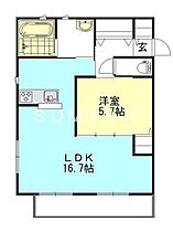 Calm Hills 5番館  ｜ 岡山県岡山市中区原尾島1丁目（賃貸アパート1LDK・2階・51.55㎡） その2