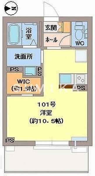 アドラシオン津島 ｜岡山県岡山市北区津島南1丁目(賃貸マンション1R・1階・30.02㎡)の写真 その2