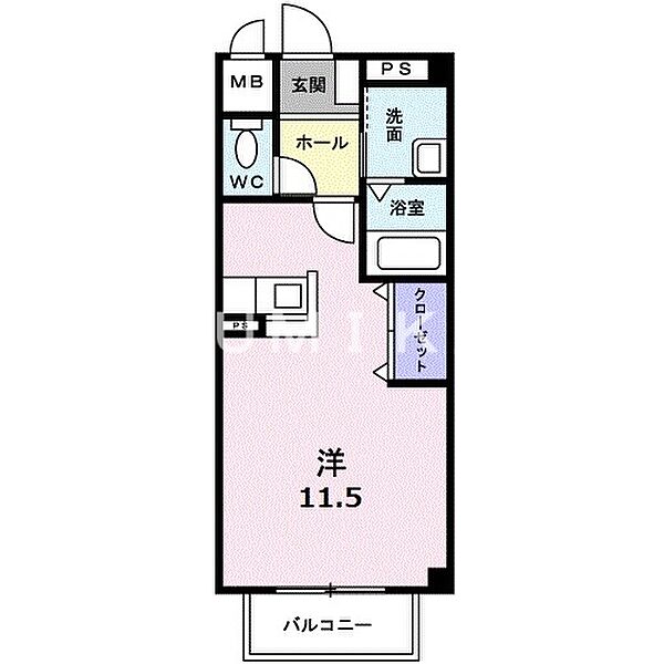 フラン・カーサ ｜岡山県岡山市北区田中(賃貸アパート1R・1階・30.24㎡)の写真 その2