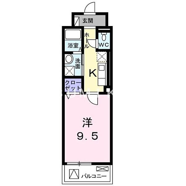 グランツ　コート ｜岡山県岡山市北区富田町2丁目(賃貸マンション1K・2階・31.88㎡)の写真 その2