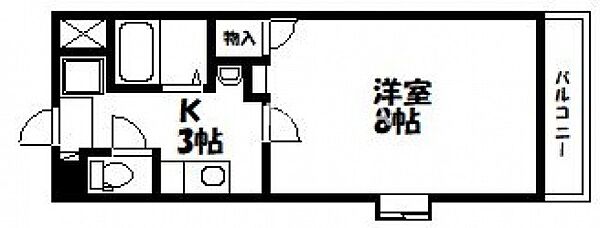 ルナ国体町 ｜岡山県岡山市北区国体町(賃貸マンション1K・5階・24.80㎡)の写真 その2