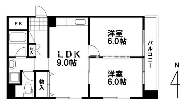 アンシャンテ岡山 ｜岡山県岡山市北区東古松4丁目(賃貸マンション2LDK・9階・41.00㎡)の写真 その2