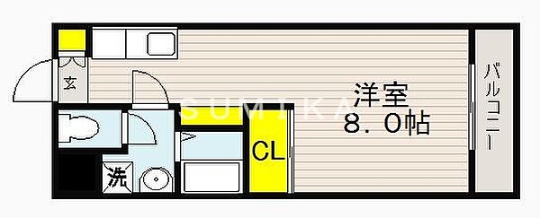 スカーレットハイム ｜岡山県岡山市北区島田本町1丁目(賃貸マンション1K・5階・28.46㎡)の写真 その2