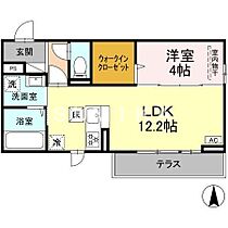 D-ROOM西長瀬  ｜ 岡山県岡山市北区西長瀬（賃貸アパート1LDK・1階・41.86㎡） その2