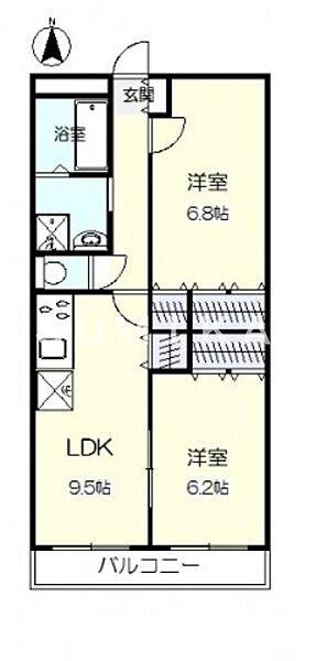 ビエンベニード ｜岡山県岡山市北区中仙道1丁目(賃貸マンション2LDK・4階・54.45㎡)の写真 その2