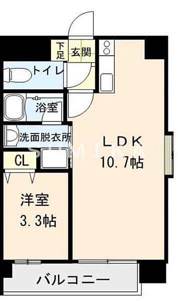 ピュア京橋 ｜岡山県岡山市北区京橋町(賃貸マンション1LDK・6階・33.58㎡)の写真 その2