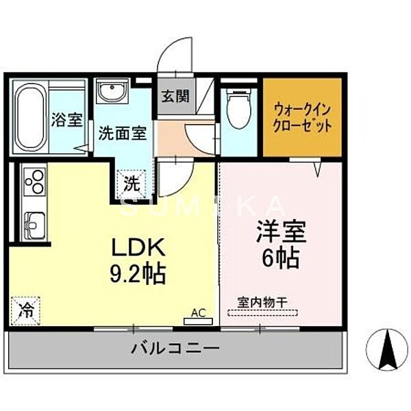 グロリア　Ｂ棟 ｜岡山県岡山市南区西市(賃貸アパート1LDK・2階・40.04㎡)の写真 その2