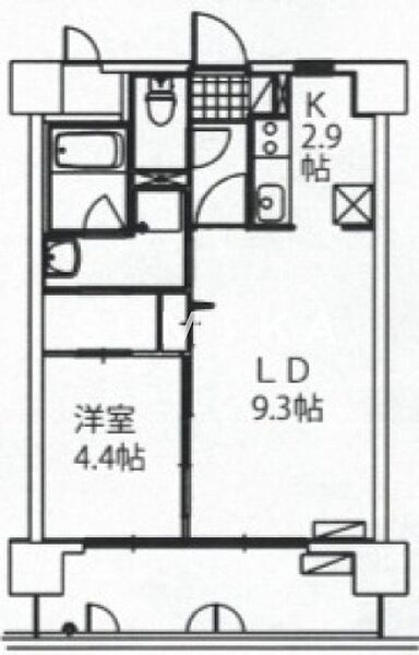 ＣＯＣＯ西市 ｜岡山県岡山市南区西市(賃貸マンション1LDK・5階・39.10㎡)の写真 その2