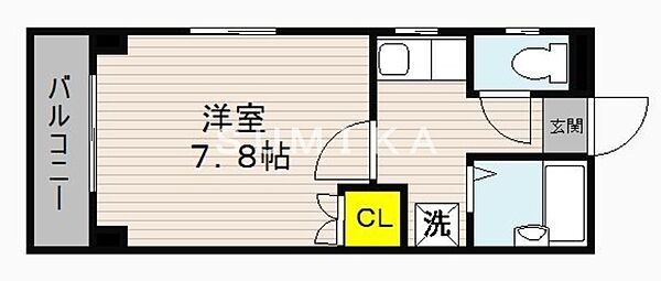 ウイング東島田 ｜岡山県岡山市北区東島田町2丁目(賃貸マンション1K・3階・23.60㎡)の写真 その2