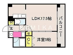 ＳＵＮ　ＦＯＲＥＳＴ　鹿田  ｜ 岡山県岡山市北区鹿田町1丁目（賃貸マンション1LDK・2階・43.84㎡） その2