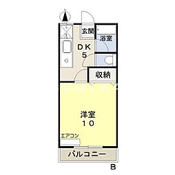 リズミラルーU 1DKの間取図画像