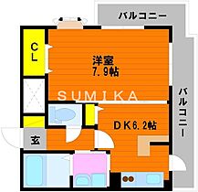 ラフィーネ大供  ｜ 岡山県岡山市北区大供表町（賃貸マンション1DK・3階・34.20㎡） その2