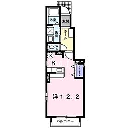 エアリーサンライト 1階ワンルームの間取り