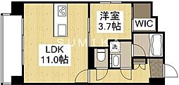ルミエール岡山駅西口 3階1LDKの間取り
