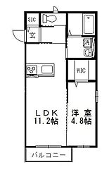 リデンテ平田 1LDKの間取図画像