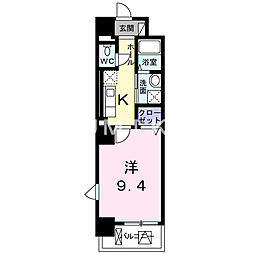 グランツコート 1Kの間取図画像