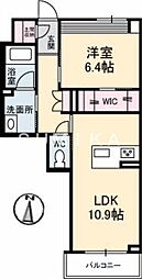 ソレイユコート中仙道 1LDKの間取図画像