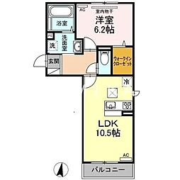 ブランドールマサ 1LDKの間取図画像