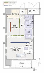 ミッド・シティ岡山 1LDKの間取図画像