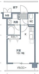COCO学南町大学通り ワンルームの間取図画像